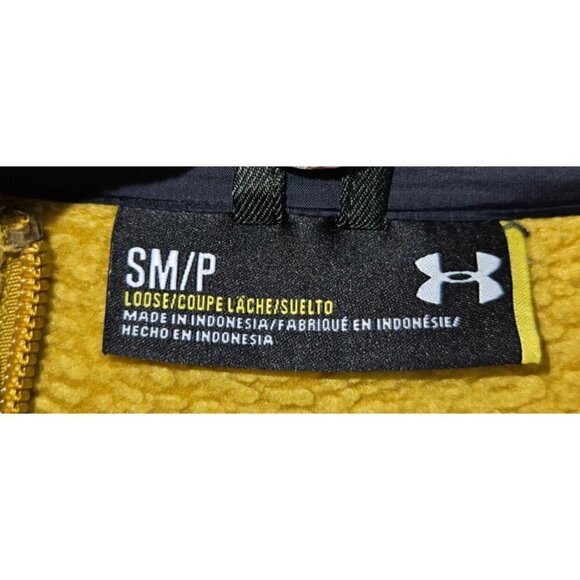 Under Armour Storm Mens Size Small Yellow Green Pockets Full Zip Sherpa Lined - Picture 9 of 13